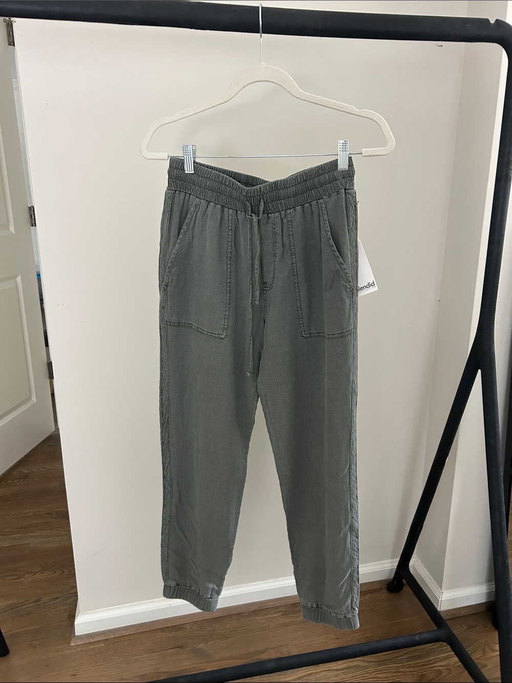 Splendid Olive Green Women's Elastic Waist Joggers